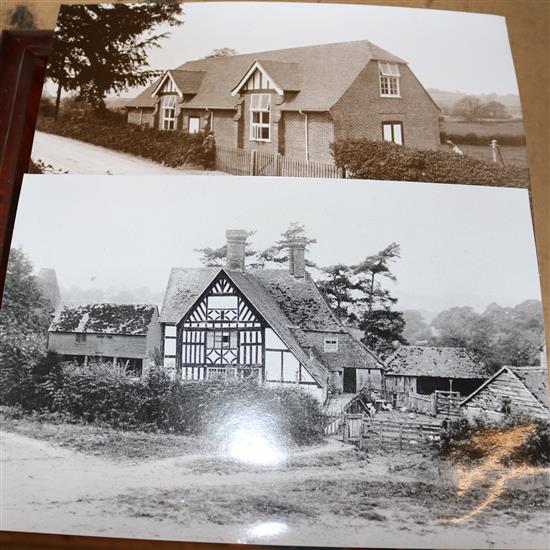 Collection of ephemera relating to Withyham, East Sussex, inc sepia postcards, glass negatives, etc